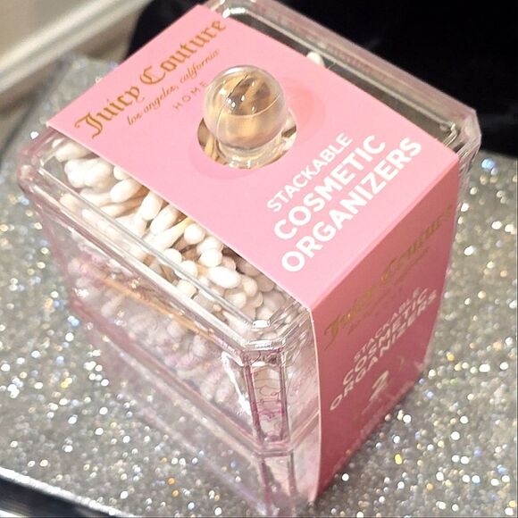 Juicy Couture Home JC Crown & Heart Logo Stackable Cosmetic Organizers 2-PC Set - Picture 6 of 6